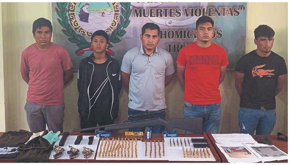 Cinco integrantes de “Los elegantes de la Nueva Jauría” tenían armas de fuego y el croquis del Banco de la Nación de Huamachuco.