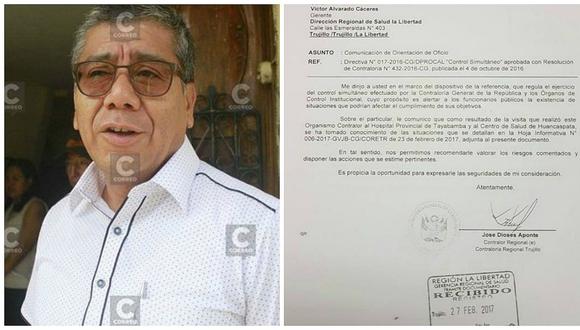 Trujillo: Oficio de Contraloría hace caer en contradicciones al gerente regional de Salud