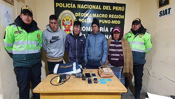 Detienen a 4 asaltantes en centro minero La Rinconada