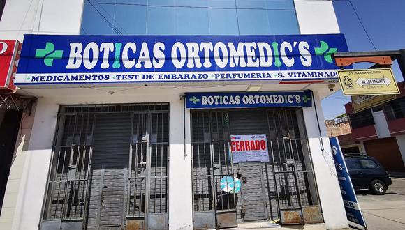 Sector salud cierra boticas del Carmen y Ortomedics