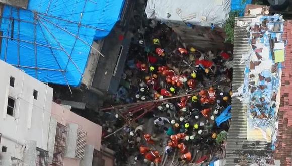 India: Caída de edificio deja siete fallecidos y decenas de personas bajo los escombros (VIDEO)