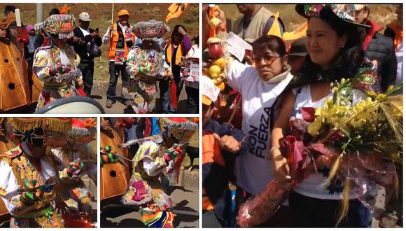 Danzantes de tijeras reciben a Keiko Fujimori en Huancavelica (VIDEO)