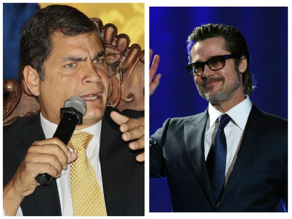 Rafael Correa se une a campaña para que Brad Pitt no produzca film 