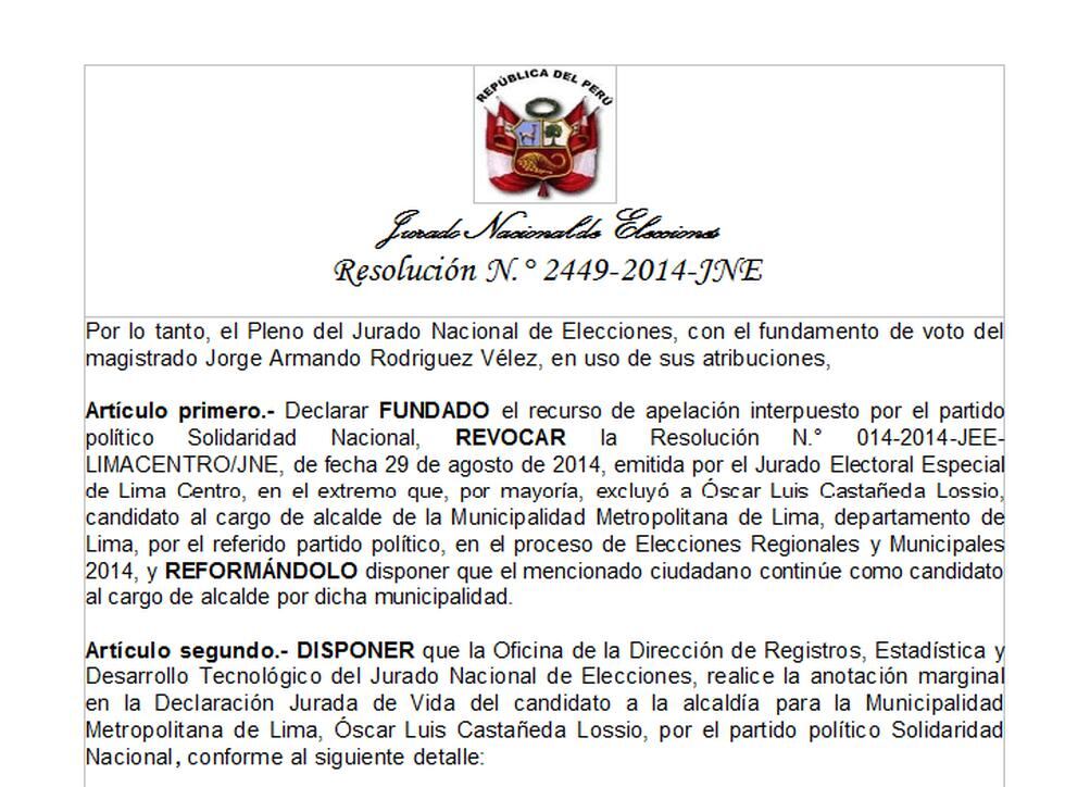 JNE aceptó apelación: Luis Castañeda continúa en carrera electoral