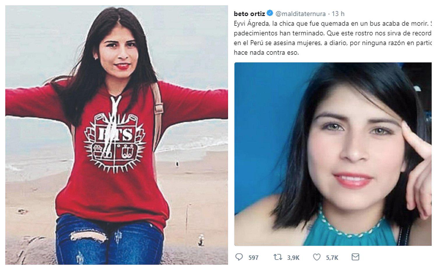 Artistas y periodistas lamentan muerte de  Eyvi Ágreda (FOTOS)