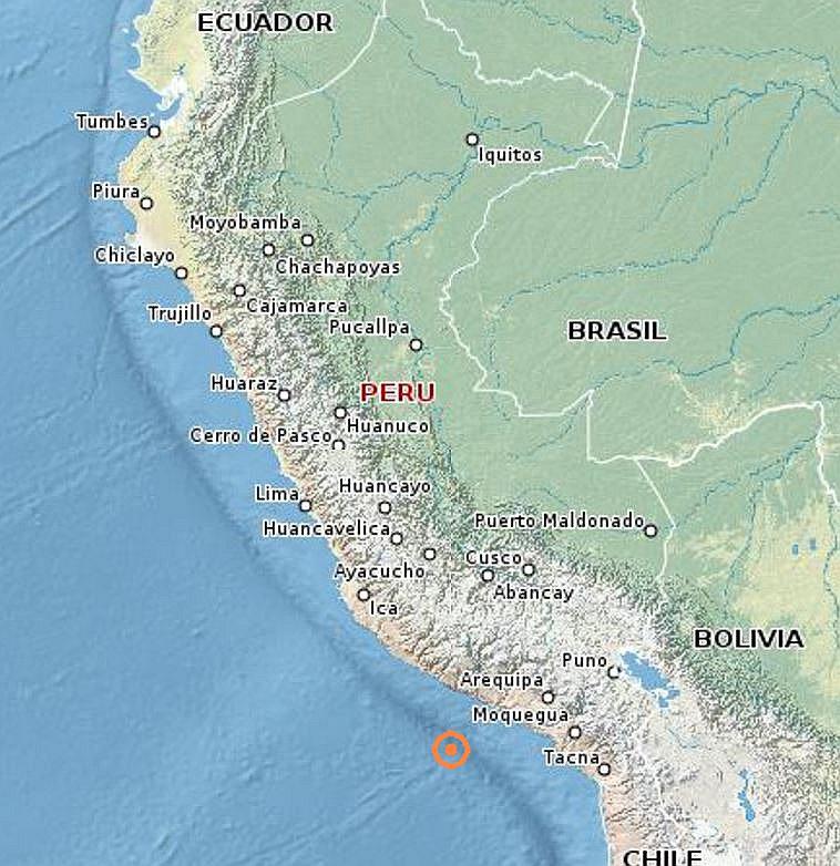Arequipa: Sismo de baja intensidad se registra en Ocoña