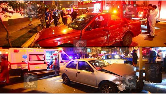 Dos heridos dejó choque de autos en avenida Arenales (FOTOS Y VIDEO)