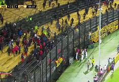 Peñarol vs. Colón: fuerte pelea entre barristas provocó la detención del partido (VIDEO)