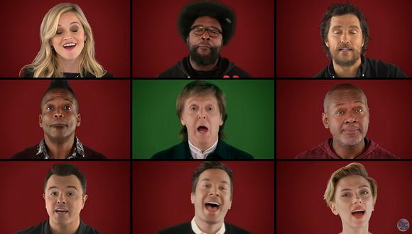 Paul McCartney, Scarlett Johansson y otras estrellas de Hollywood cantan villancico (VIDEO)