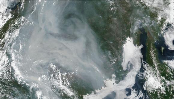 Area afectada por los incendios vista desde un satélite. | Foto: EuropaPress.