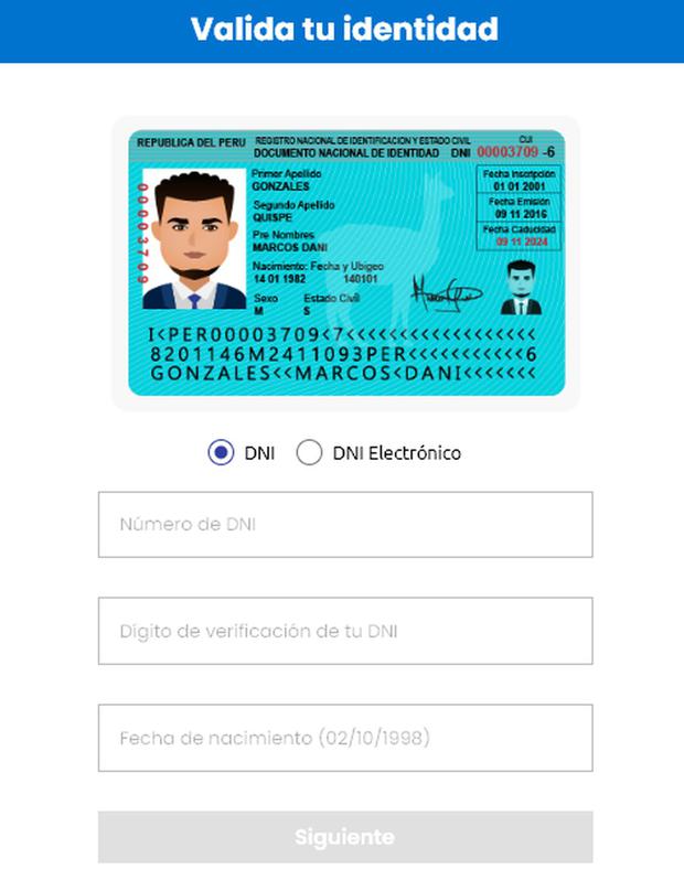 If your DNI is blue, validate your identity with that document (Photo: ONPE)