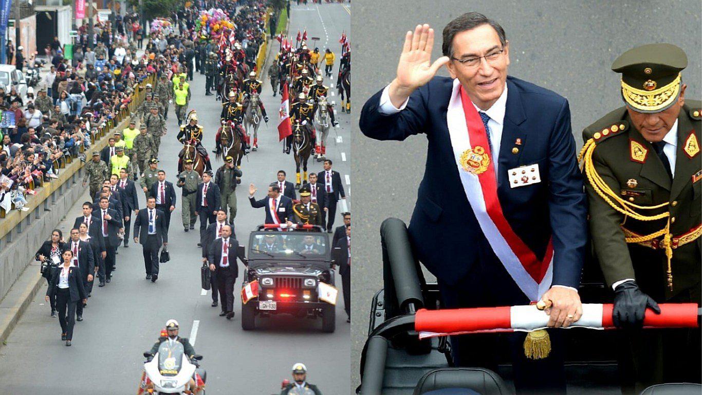 "¡Cierre el Congreso!": Así le gritan a Martín Vizcarra cuando llega a la Parada Militar