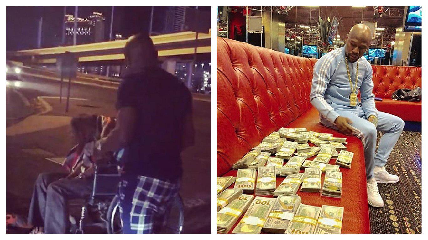 Floyd Mayweather crea reto viral solidario tras regalarle dinero a un indigente (VIDEO)