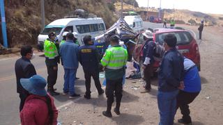 Mujer muere tras choque entre mototaxi y camioneta en la salida a Juliaca