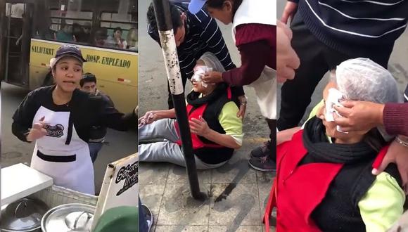 Venezolana empuja a una anciana y la deja con una herida en el rostro (VIDEO)