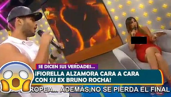 Fiorella Alzamora discutía con chico reality y terminó mostrando más de la cuenta en vivo (VIDEO)