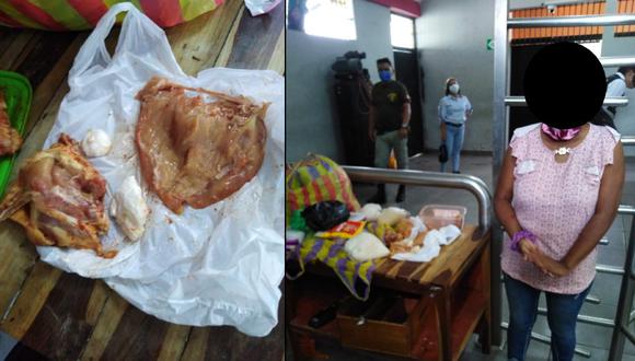 Tumbes: mujer introdujo droga en presas de pollo para llevarla a hermano recluido en penal