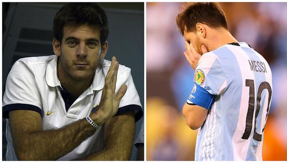 Juan Martín Del Potro cree que Lionel Messi debe reflexionar sobre su salida de la selección