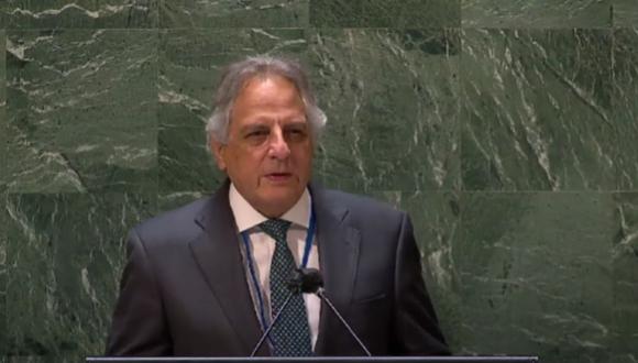 El embajador de Perú ante la ONU, Manuel Rodríguez Cuadros, se presentó en la última sesión sobre el conflicto entre Rusia y Ucrania. (Foto: Captura YouTube)