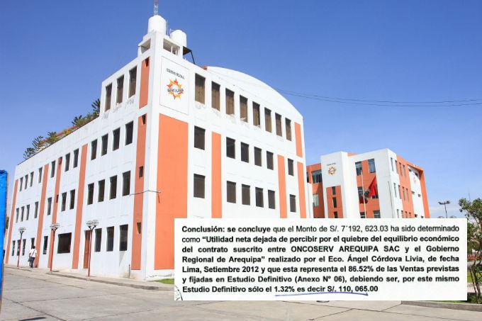 Oncoserv: Embargo al Gobierno Regional de Arequipa fue exorbitante