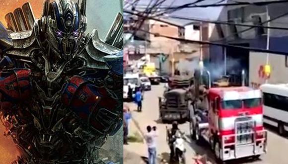 Vehículos de la película “Transformers, el despertar de las bestias” recurrieron las calles de Cusco. (Foto: Paramount Pictures/Canal N).