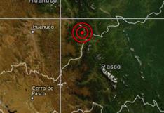 Pasco: sismo de magnitud 4,1 se reportó en Oxapampa, señala IGP