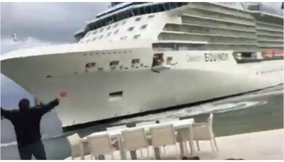 El pánico de una familia al ver cómo se acercaba un inmenso crucero a su mansión [VIDEO]