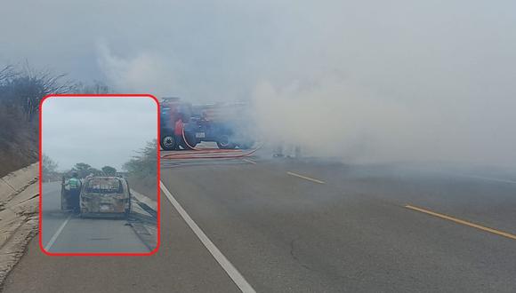 El hecho sucedió cerca al eje vial de la provincia de Zarumilla. Efectivos de carreteras y una unidad de bomberos controlaron las llamas.