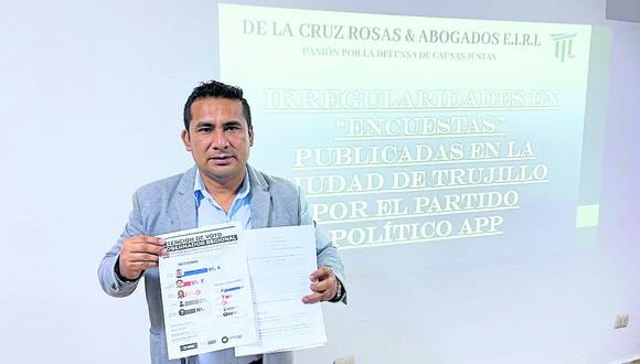 Candidato a consejero por Trabajo Más Trabajo Robert de la Cruz asegura que aspirante a la Región y líder de APP intenta inducir el voto a su favor.