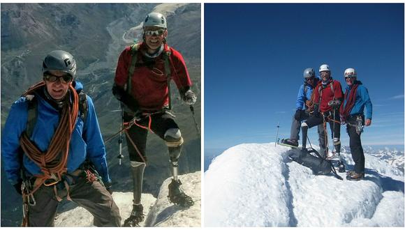 Con manos y piernas amputadas llega a la cima de uno de los picos más altos de Europa 