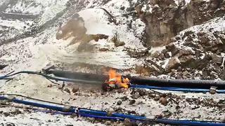 Huarochirí: dos muertos y tres heridos dejo volcadura y posterior incendio de camioneta Ticlio