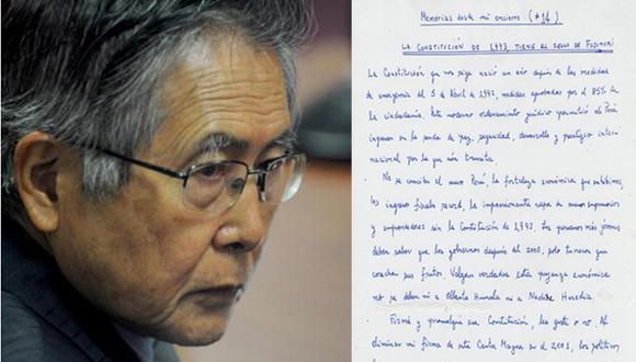 Alberto Fujimori demanda se restituya su firma en la Constitución de 1993