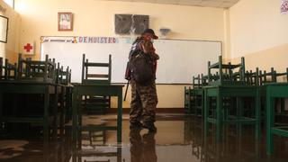 Calles se inundan y alimento para niños se daña por lluvia en colegio de Huancayo (FOTOS)