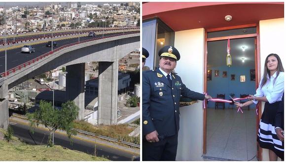 ​Policías instalan puesto de auxilio rápido cerca al puente Chilina