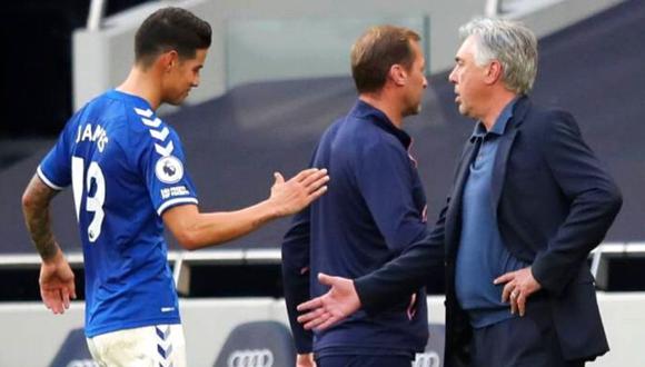 James Rodríguez no estuvo en el partido entre Everton vs. Newcastle por lesión. (Foto: AFP)