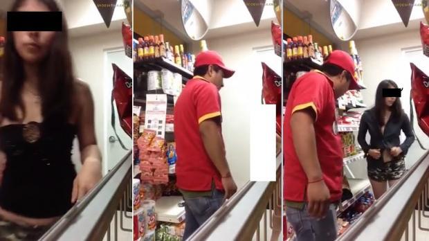 YouTube: Joven se desnuda en conocido supermercado y realiza polémico acto 