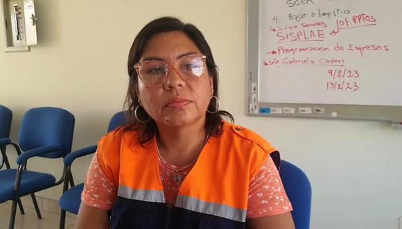 La responsable de la Oficina de Riesgos y Desastres de la Municipalidad Provincial de Ilo (MPI), Ruth Alcca Silva. (Foto: Difusión)