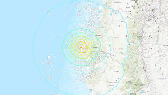 Sismo en Chile tuvo una magnitud 6,2 en la región del Bio Bio. (Foto: USGS)