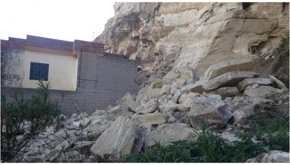 La Oroya: Rocas caen sobre  vivienda que habitan siete familias 