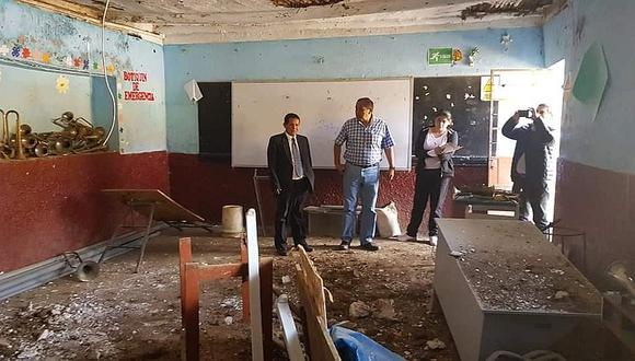 Yika verifica mal estado de colegio y hospital en Julcán 