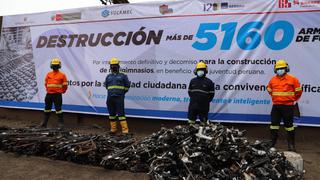 Chimbote: destruyen más de 5 mil armas de fuego y con el metal fundido construirán un gimnasio