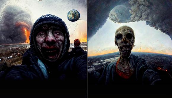 La selfie del fin del mundo, creada con Inteligencia Artificial. (Foto: Captura de video)