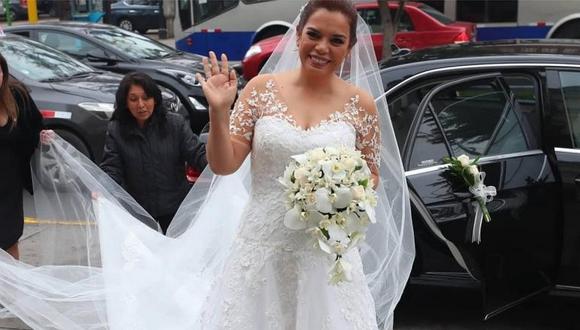 La periodista Milagros Leiva se casó el sábado en iglesia de Miraflores (FOTOS)