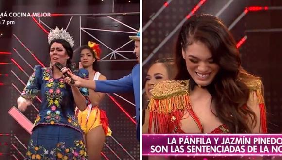 'La Pánfila' y Jazmín Pinedo son las sentenciadas de la cuarta gala de "Reinas del Show. (Foto: Captura América TV).