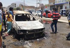 La Libertad: Extorsionadores incendian taxi por negarse a pagar cupo en El Porvenir (VIDEO) 