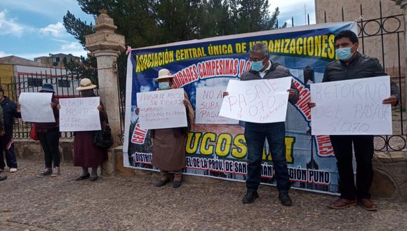 Los manifestantes llegaron hasta la plaza de Armas de Juliaca. (Foto: Feliciano Gutiérrez)