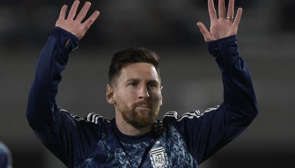 La camiseta que usará Argentina para chocar con la selección peruana. (Foto: AFP)