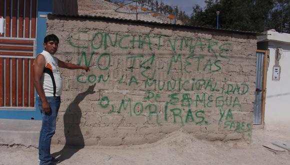 Moquegua: Con pinta en su vivienda amedrentan a dirigente de trabajadores
