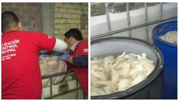 Hallan cal y agua oxigenada en carnicerías para blanquear vísceras en San Martín de Porres