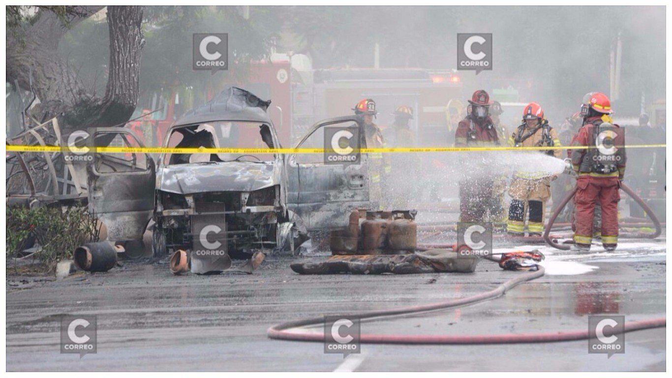 San Isidro: incendio de furgoneta con balones de gas deja 12 heridos